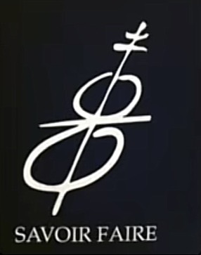 Black background with white stylized symbol and the words 'SAVOIR FAIRE' below.