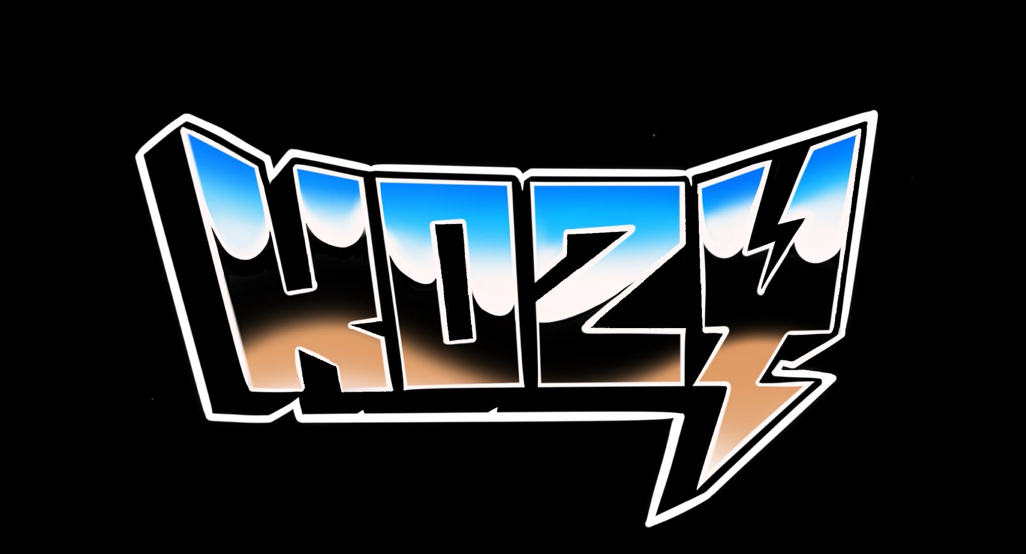 Stylized logo with the text 'HOZ4' in gradient blue and brown colors, outlined in white, on a black background.