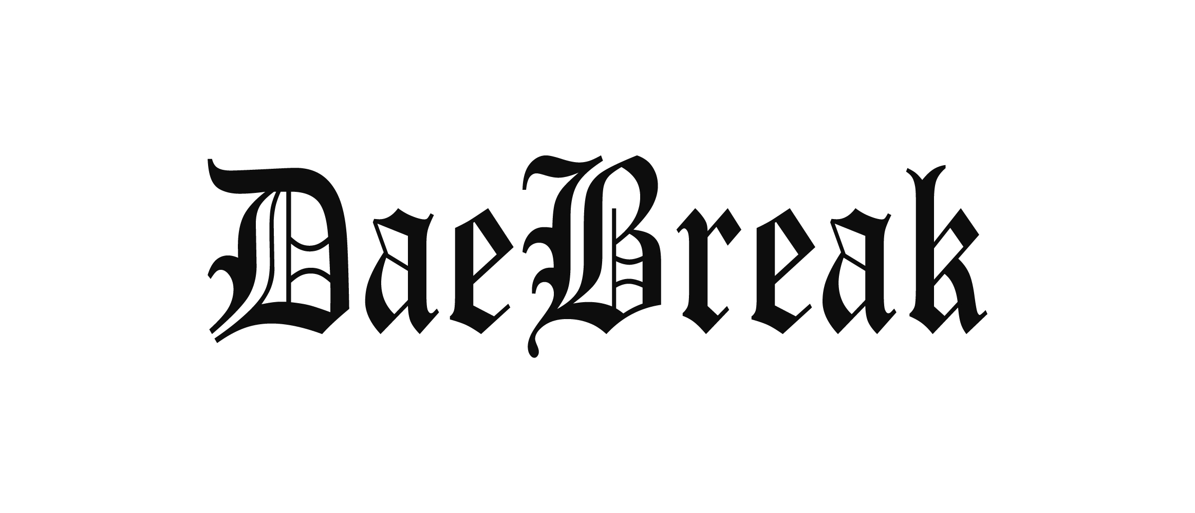 Text reads 'DaeBreak' in black Gothic font.