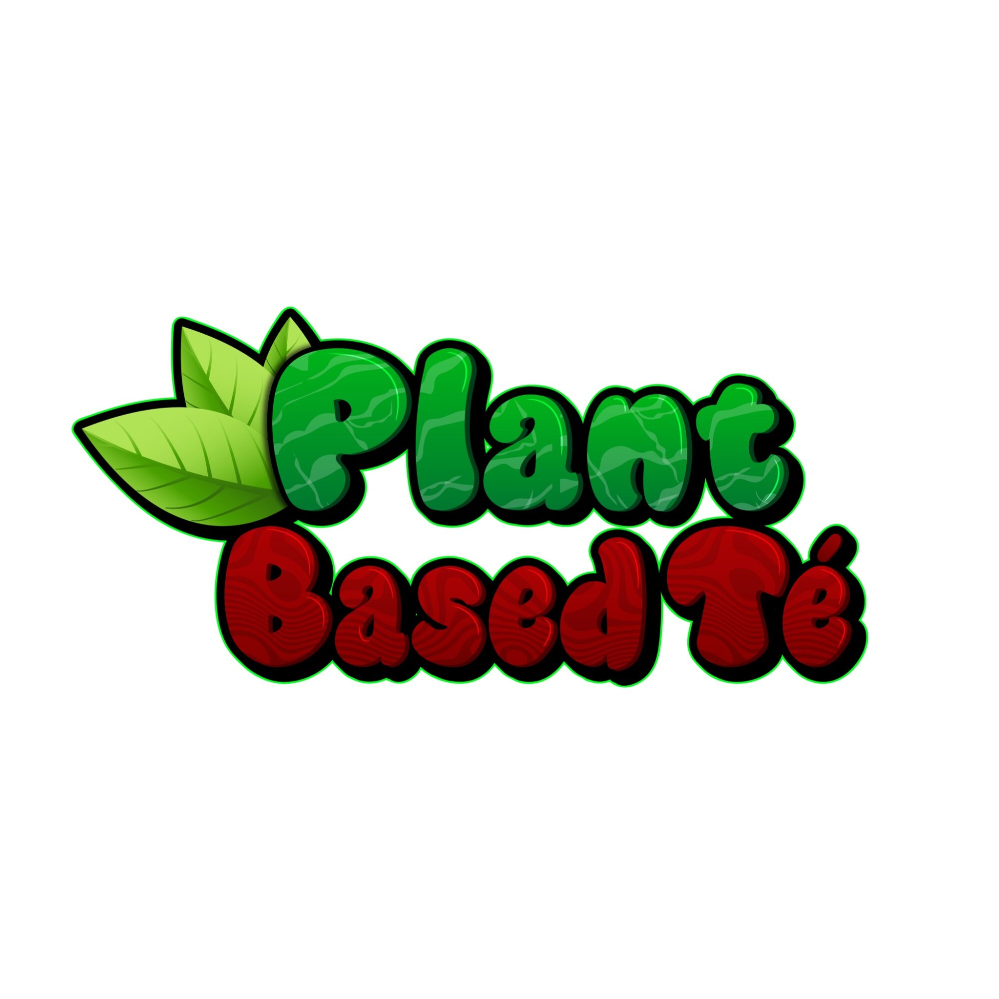 Colorful logo with green leaves and text reading 'Plant Based Te' in green and red.
