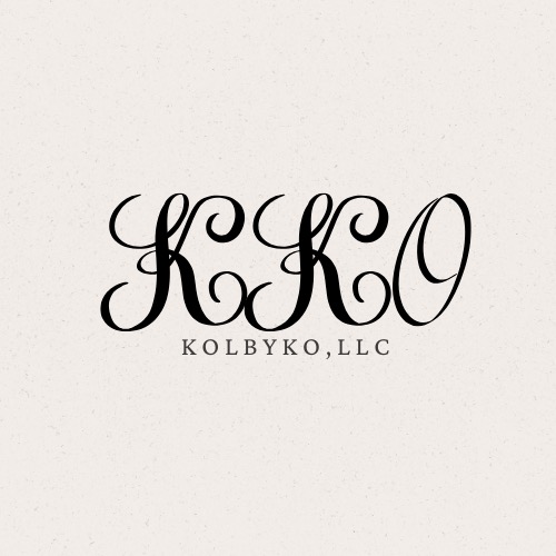 Logo with stylized text 'KKQ' and smaller text 'KOLBYKO, LLC' below, on a light background.