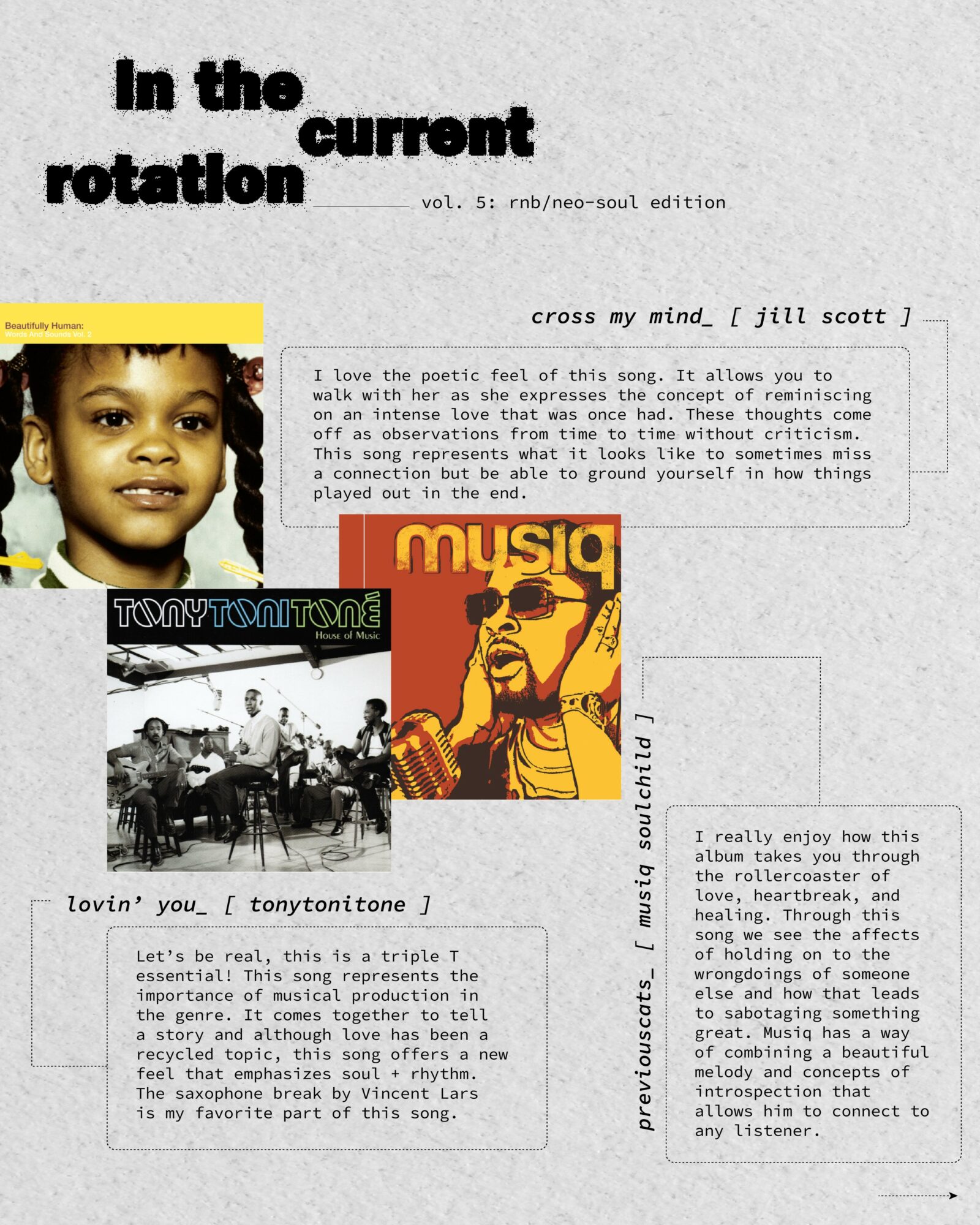 Magazine cover with text, images of people, and a drawing of a person with glasses, featuring music themes.