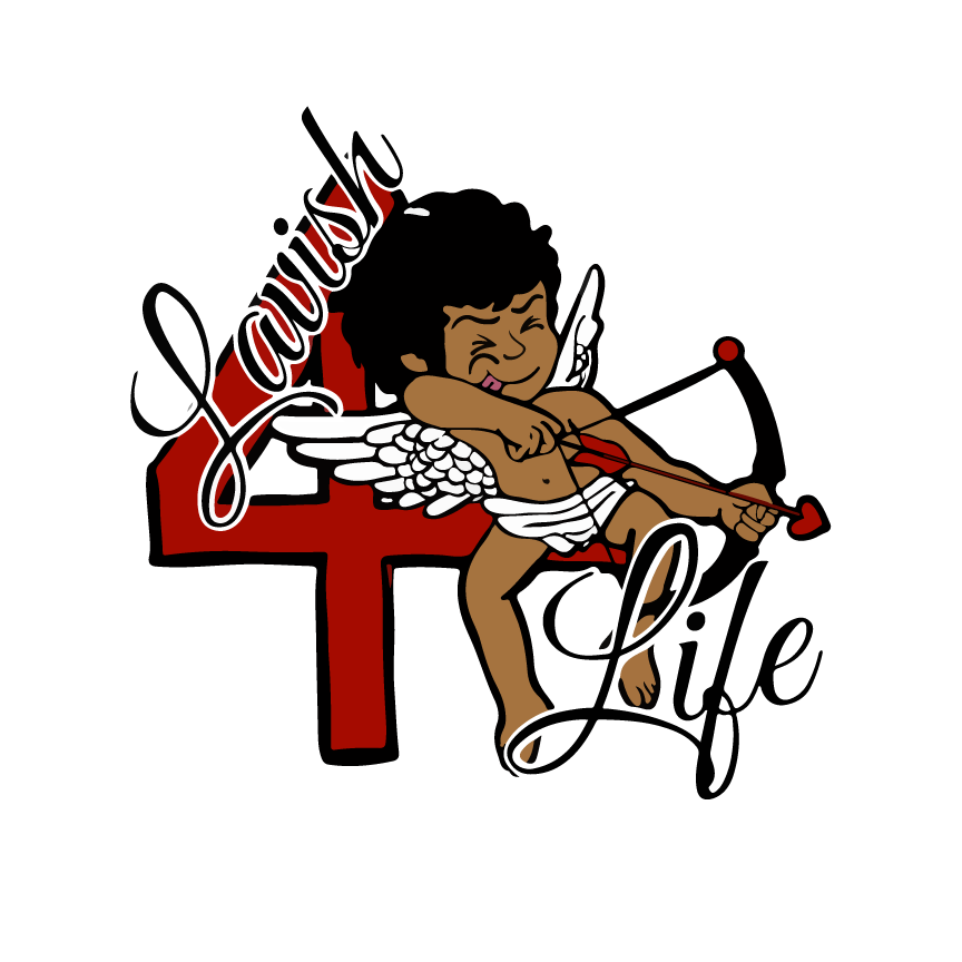 Cartoon cherub with wings, holding a bow and arrow, with the words 'Cherish Life' in stylized script, on a black background.
