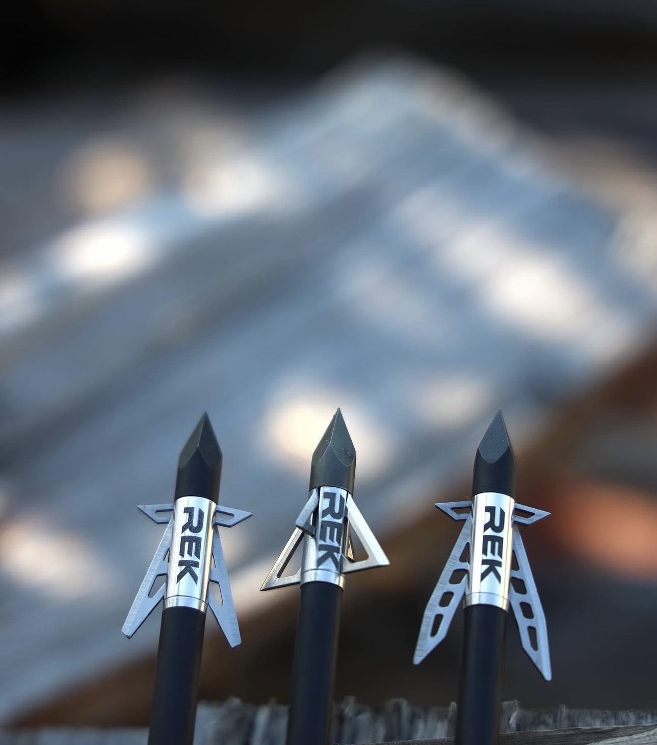 Three small model rockets with