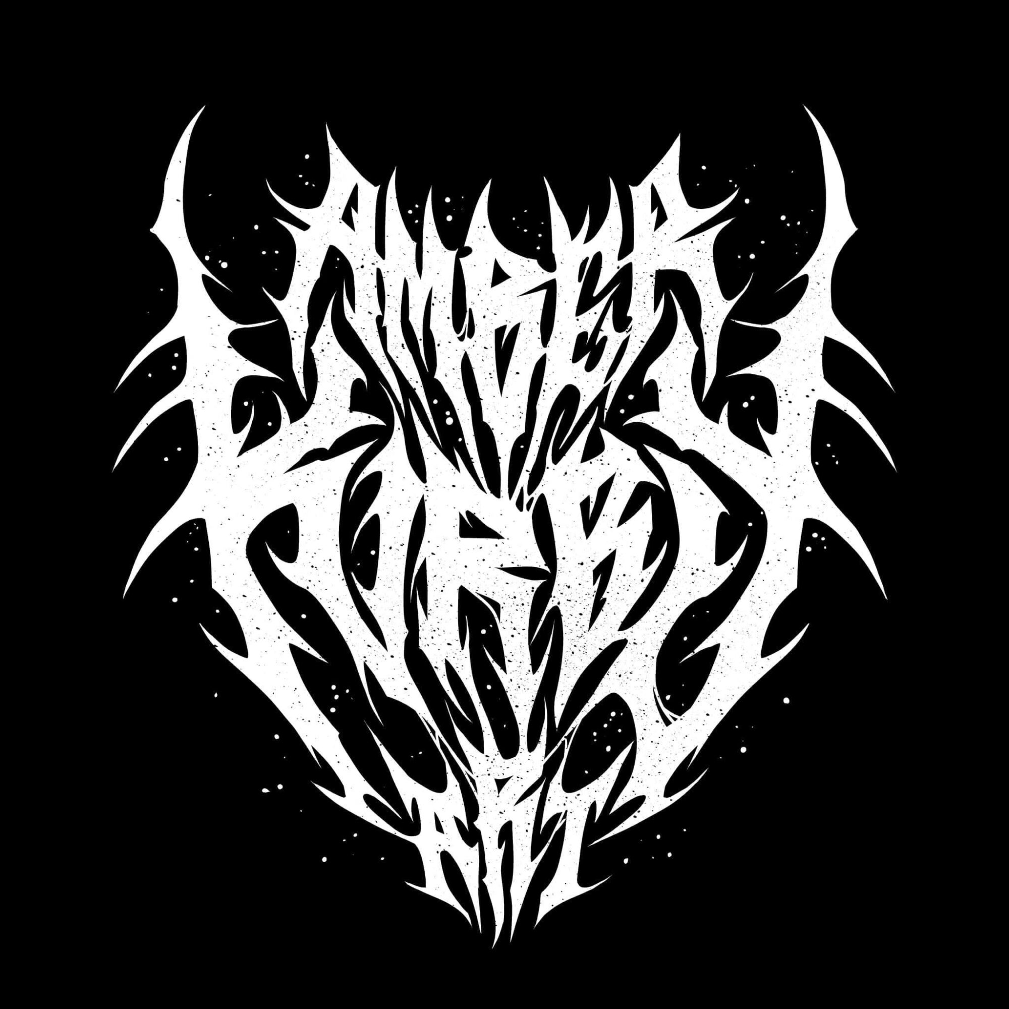 Intricate white symmetrical design resembling a stylized animal face on a black background.