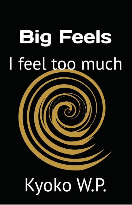 Text on black background with a gold spiral, reading