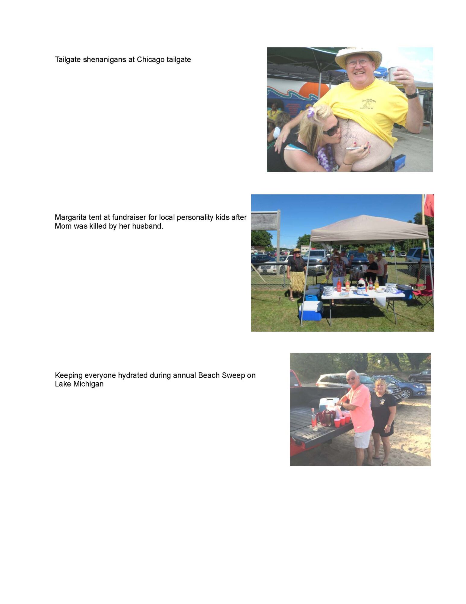 Person holding a dog, outdoor event, people at a booth, person at a table, outdoor setting, sunny day.