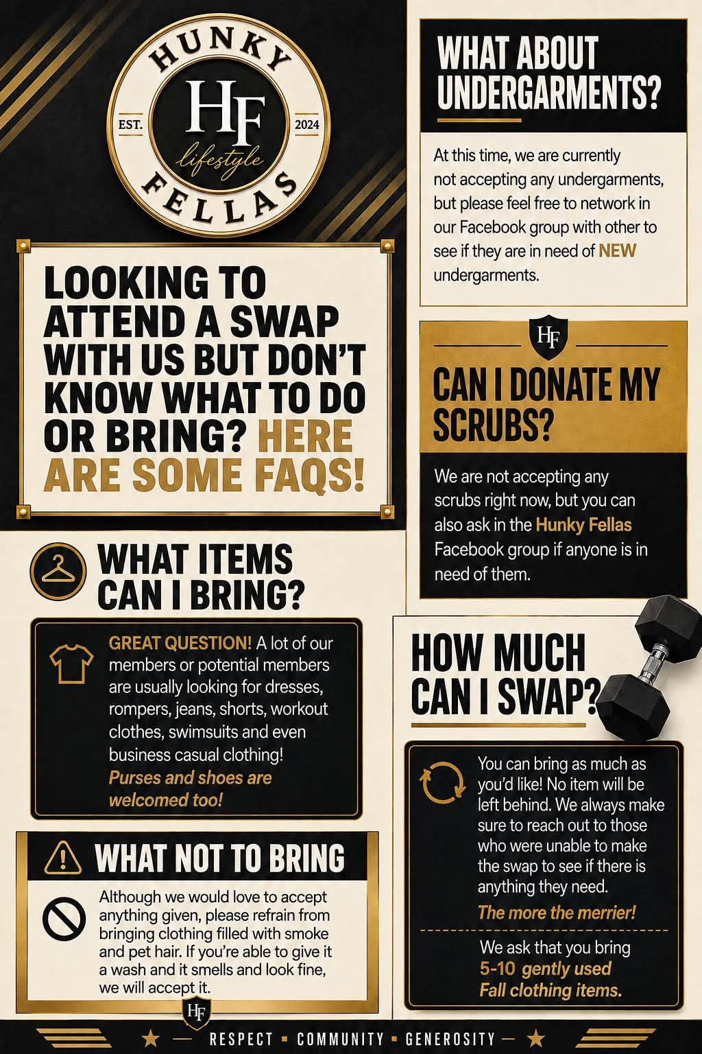 Collection of humorous signs about undergarments, swaps, and item exchanges, with text and logos, in a collage format.
