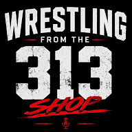 Wrestling from the 313 shop logo with bold white and red text on black background.