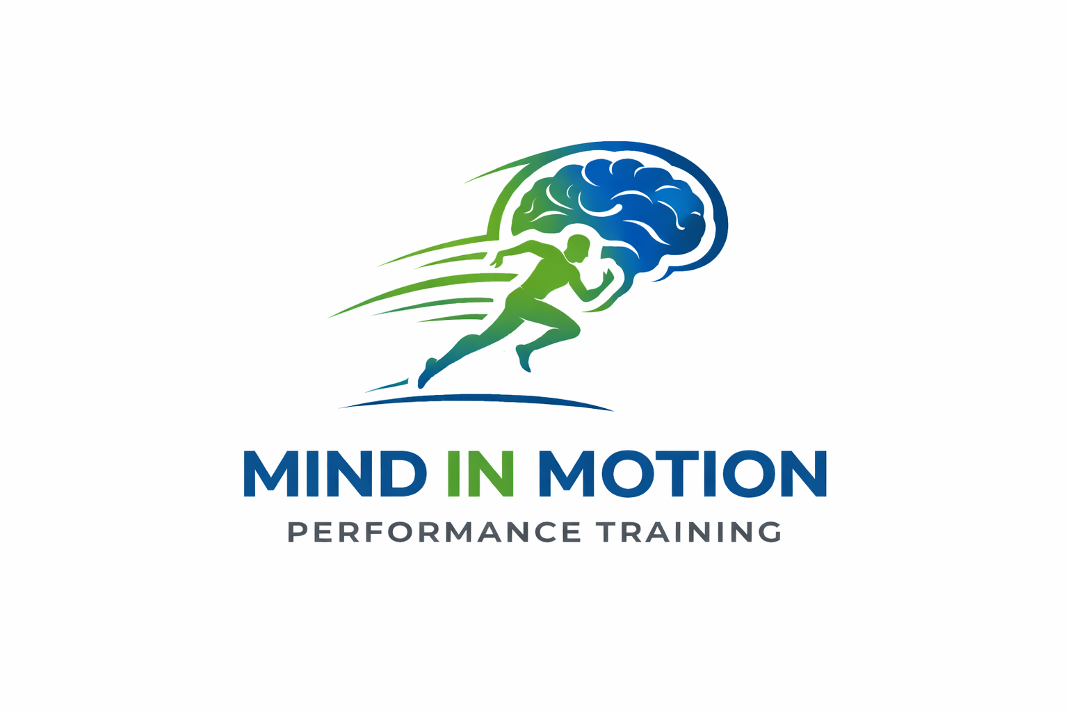 Logo with a running figure and a brain, text reads 'MIND IN MOTION PERFORMANCE TRAINING'.