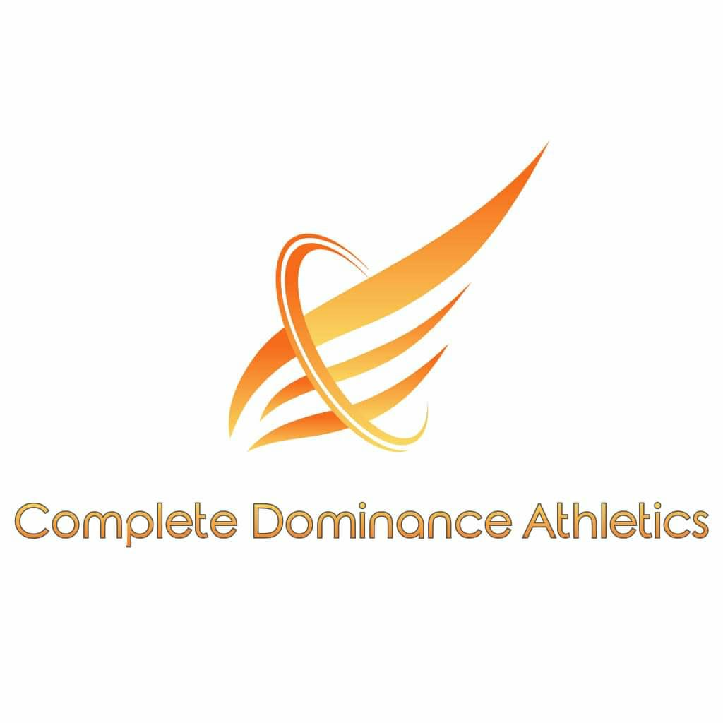 Logo with stylized orange and gold swoosh and the text 'Complete Dominance Athletics'.