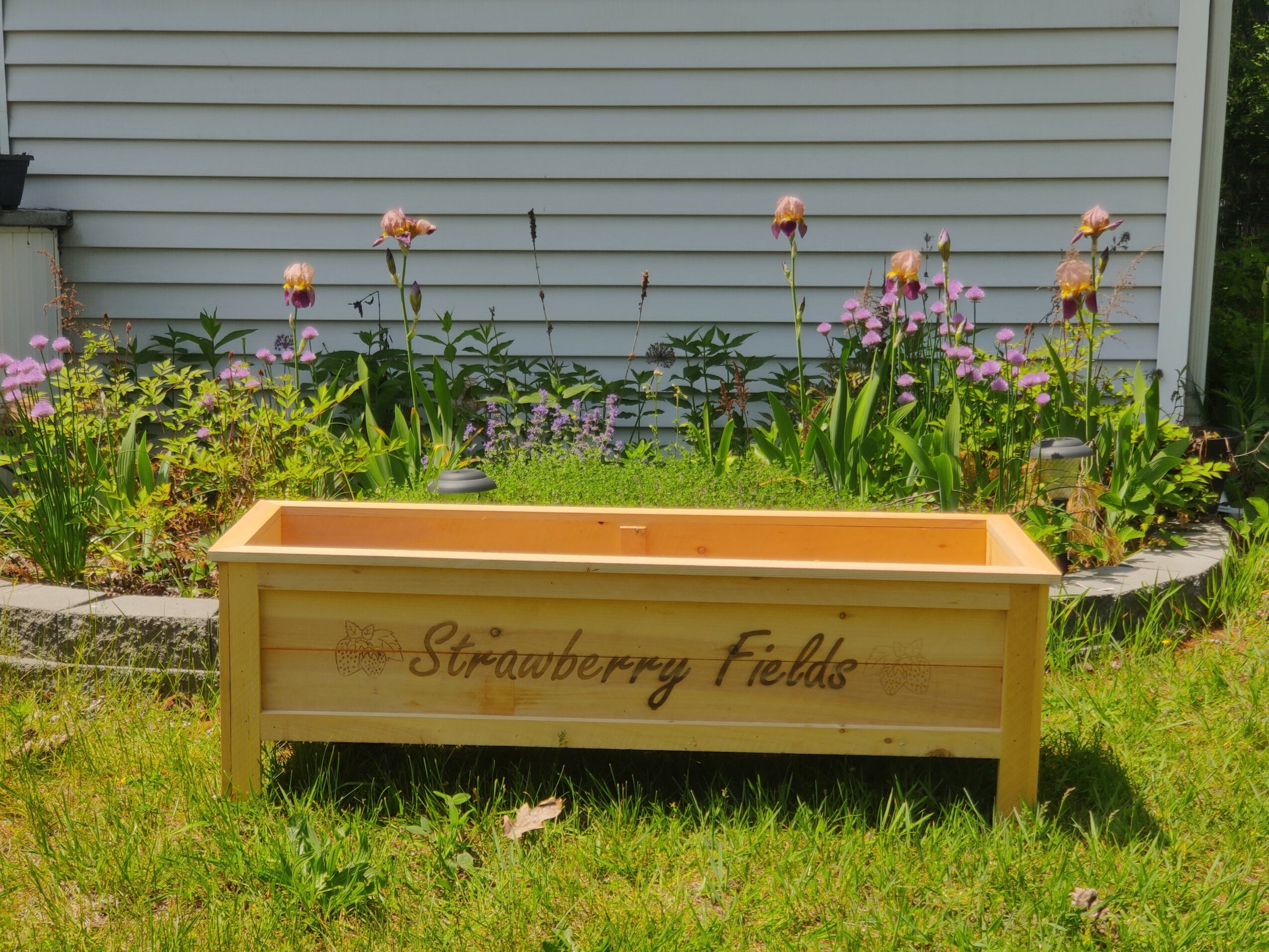 Wooden planter box with
